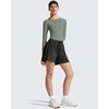 image:imageG4Free Lightbreeze Womens UPF 50 Long Sleeve Workout Tops Crop Rash Guard Quick Dry Sun Shirts Running Yoga Athletic GymGray Olive