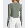 image:imageG4Free Lightbreeze Womens UPF 50 Long Sleeve Workout Tops Crop Rash Guard Quick Dry Sun Shirts Running Yoga Athletic GymGray Olive