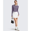 image:imageG4Free Lightbreeze Womens UPF 50 Long Sleeve Workout Tops Crop Rash Guard Quick Dry Sun Shirts Running Yoga Athletic GymGray Purple