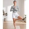 image:imageG4Free Lightbreeze Womens UPF 50 Long Sleeve Workout Tops Crop Rash Guard Quick Dry Sun Shirts Running Yoga Athletic GymGrey