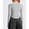 image:imageG4Free Lightbreeze Womens UPF 50 Long Sleeve Workout Tops Crop Rash Guard Quick Dry Sun Shirts Running Yoga Athletic GymGrey