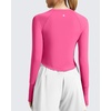 image:imageG4Free Lightbreeze Womens UPF 50 Long Sleeve Workout Tops Crop Rash Guard Quick Dry Sun Shirts Running Yoga Athletic GymHot Pink