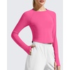 image:imageG4Free Lightbreeze Womens UPF 50 Long Sleeve Workout Tops Crop Rash Guard Quick Dry Sun Shirts Running Yoga Athletic GymHot Pink