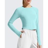 image:imageG4Free Lightbreeze Womens UPF 50 Long Sleeve Workout Tops Crop Rash Guard Quick Dry Sun Shirts Running Yoga Athletic GymLight Blue