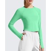 image:imageG4Free Lightbreeze Womens UPF 50 Long Sleeve Workout Tops Crop Rash Guard Quick Dry Sun Shirts Running Yoga Athletic GymMint Green