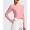 image:imageG4Free Lightbreeze Womens UPF 50 Long Sleeve Workout Tops Crop Rash Guard Quick Dry Sun Shirts Running Yoga Athletic GymPink