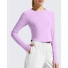image:imageG4Free Lightbreeze Womens UPF 50 Long Sleeve Workout Tops Crop Rash Guard Quick Dry Sun Shirts Running Yoga Athletic GymPurple