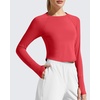 image:imageG4Free Lightbreeze Womens UPF 50 Long Sleeve Workout Tops Crop Rash Guard Quick Dry Sun Shirts Running Yoga Athletic GymRed
