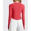 image:imageG4Free Lightbreeze Womens UPF 50 Long Sleeve Workout Tops Crop Rash Guard Quick Dry Sun Shirts Running Yoga Athletic GymRed