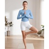 image:imageG4Free Lightbreeze Womens UPF 50 Long Sleeve Workout Tops Crop Rash Guard Quick Dry Sun Shirts Running Yoga Athletic GymSmog Blue