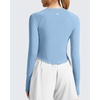 image:imageG4Free Lightbreeze Womens UPF 50 Long Sleeve Workout Tops Crop Rash Guard Quick Dry Sun Shirts Running Yoga Athletic GymSmog Blue