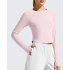 image:imageG4Free Lightbreeze Womens UPF 50 Long Sleeve Workout Tops Crop Rash Guard Quick Dry Sun Shirts Running Yoga Athletic GymSmoky Blush