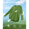 image:imageG4Free Lightbreeze Womens UPF 50 Long Sleeve Workout Tops Quick Dry UV Sun Shirt Running Gym Hiking Yoga Casual LightweightArmy Green