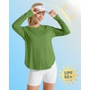 image:imageG4Free Lightbreeze Womens UPF 50 Long Sleeve Workout Tops Quick Dry UV Sun Shirt Running Gym Hiking Yoga Casual LightweightArmy Green