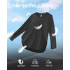 image:imageG4Free Lightbreeze Womens UPF 50 Long Sleeve Workout Tops Quick Dry UV Sun Shirt Running Gym Hiking Yoga Casual LightweightBlack