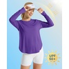 image:imageG4Free Lightbreeze Womens UPF 50 Long Sleeve Workout Tops Quick Dry UV Sun Shirt Running Gym Hiking Yoga Casual LightweightDark Purple