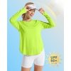 image:imageG4Free Lightbreeze Womens UPF 50 Long Sleeve Workout Tops Quick Dry UV Sun Shirt Running Gym Hiking Yoga Casual LightweightFluorescent Green