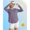 image:imageG4Free Lightbreeze Womens UPF 50 Long Sleeve Workout Tops Quick Dry UV Sun Shirt Running Gym Hiking Yoga Casual LightweightGray Purple