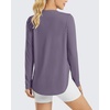 image:imageG4Free Lightbreeze Womens UPF 50 Long Sleeve Workout Tops Quick Dry UV Sun Shirt Running Gym Hiking Yoga Casual LightweightGray Purple