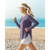 image:imageG4Free Lightbreeze Womens UPF 50 Long Sleeve Workout Tops Quick Dry UV Sun Shirt Running Gym Hiking Yoga Casual LightweightGray Purple