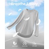 image:imageG4Free Lightbreeze Womens UPF 50 Long Sleeve Workout Tops Quick Dry UV Sun Shirt Running Gym Hiking Yoga Casual LightweightGrey