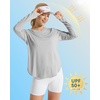 image:imageG4Free Lightbreeze Womens UPF 50 Long Sleeve Workout Tops Quick Dry UV Sun Shirt Running Gym Hiking Yoga Casual LightweightGrey