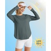 image:imageG4Free Lightbreeze Womens UPF 50 Long Sleeve Workout Tops Quick Dry UV Sun Shirt Running Gym Hiking Yoga Casual LightweightGrey Sage