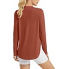 image:imageG4Free Lightbreeze Womens UPF 50 Long Sleeve Workout Tops Quick Dry UV Sun Shirt Running Gym Hiking Yoga Casual LightweightJam Brown