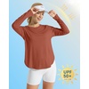 image:imageG4Free Lightbreeze Womens UPF 50 Long Sleeve Workout Tops Quick Dry UV Sun Shirt Running Gym Hiking Yoga Casual LightweightJam Brown