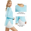 image:imageG4Free Lightbreeze Womens UPF 50 Long Sleeve Workout Tops Quick Dry UV Sun Shirt Running Gym Hiking Yoga Casual LightweightLight Blue