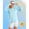 image:imageG4Free Lightbreeze Womens UPF 50 Long Sleeve Workout Tops Quick Dry UV Sun Shirt Running Gym Hiking Yoga Casual LightweightLight Blue