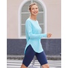 image:imageG4Free Lightbreeze Womens UPF 50 Long Sleeve Workout Tops Quick Dry UV Sun Shirt Running Gym Hiking Yoga Casual LightweightLight Blue