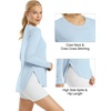 image:imageG4Free Lightbreeze Womens UPF 50 Long Sleeve Workout Tops Quick Dry UV Sun Shirt Running Gym Hiking Yoga Casual LightweightLight Denim