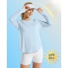 image:imageG4Free Lightbreeze Womens UPF 50 Long Sleeve Workout Tops Quick Dry UV Sun Shirt Running Gym Hiking Yoga Casual LightweightLight Denim