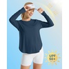 image:imageG4Free Lightbreeze Womens UPF 50 Long Sleeve Workout Tops Quick Dry UV Sun Shirt Running Gym Hiking Yoga Casual LightweightNavy