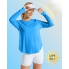 image:imageG4Free Lightbreeze Womens UPF 50 Long Sleeve Workout Tops Quick Dry UV Sun Shirt Running Gym Hiking Yoga Casual LightweightOcean Blue