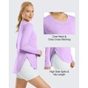 image:imageG4Free Lightbreeze Womens UPF 50 Long Sleeve Workout Tops Quick Dry UV Sun Shirt Running Gym Hiking Yoga Casual LightweightPurple