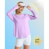 image:imageG4Free Lightbreeze Womens UPF 50 Long Sleeve Workout Tops Quick Dry UV Sun Shirt Running Gym Hiking Yoga Casual LightweightPurple