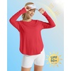 image:imageG4Free Lightbreeze Womens UPF 50 Long Sleeve Workout Tops Quick Dry UV Sun Shirt Running Gym Hiking Yoga Casual LightweightRed