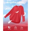 image:imageG4Free Lightbreeze Womens UPF 50 Long Sleeve Workout Tops Quick Dry UV Sun Shirt Running Gym Hiking Yoga Casual LightweightRed