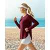 image:imageG4Free Lightbreeze Womens UPF 50 Long Sleeve Workout Tops Quick Dry UV Sun Shirt Running Gym Hiking Yoga Casual LightweightWine Red