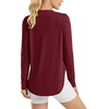 image:imageG4Free Lightbreeze Womens UPF 50 Long Sleeve Workout Tops Quick Dry UV Sun Shirt Running Gym Hiking Yoga Casual LightweightWine Red