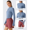 image:imageG4Free Lightbreeze Womens UPF 50 Sun Shirts Quick Dry  Breathable Crop Long Sleeve Workout Tops Running Hiking GolfDusty Blue