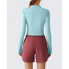 image:imageG4Free Lightbreeze Womens UPF 50 Sun Shirts Quick Dry  Breathable Crop Long Sleeve Workout Tops Running Hiking GolfLight Blue