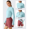 image:imageG4Free Lightbreeze Womens UPF 50 Sun Shirts Quick Dry  Breathable Crop Long Sleeve Workout Tops Running Hiking GolfLight Blue