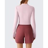 image:imageG4Free Lightbreeze Womens UPF 50 Sun Shirts Quick Dry  Breathable Crop Long Sleeve Workout Tops Running Hiking GolfLight Pink