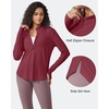 image:imageG4Free Lightbreeze Womens UPF 50 Sun Shirts Quick Dry  Lightweight Long Sleeve Workout Tops Half Zip Running Hiking YogaBurgundy