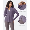 image:imageG4Free Lightbreeze Womens UPF 50 Sun Shirts Quick Dry  Lightweight Long Sleeve Workout Tops Half Zip Running Hiking YogaGray Purple
