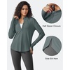 image:imageG4Free Lightbreeze Womens UPF 50 Sun Shirts Quick Dry  Lightweight Long Sleeve Workout Tops Half Zip Running Hiking YogaGrey Sage