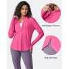 image:imageG4Free Lightbreeze Womens UPF 50 Sun Shirts Quick Dry  Lightweight Long Sleeve Workout Tops Half Zip Running Hiking YogaHot Pink